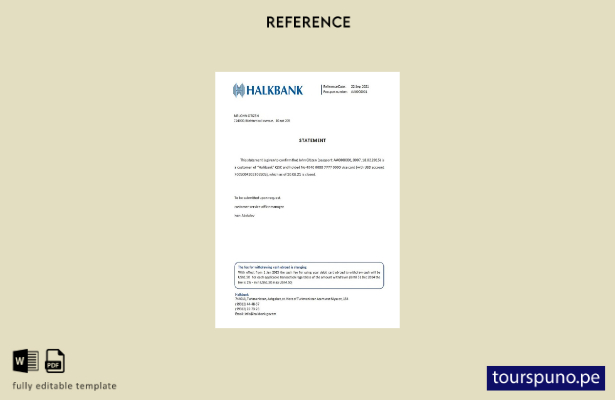 lista para imprimir plantilla de referencia de cierre de Turkmenistán Halkbank